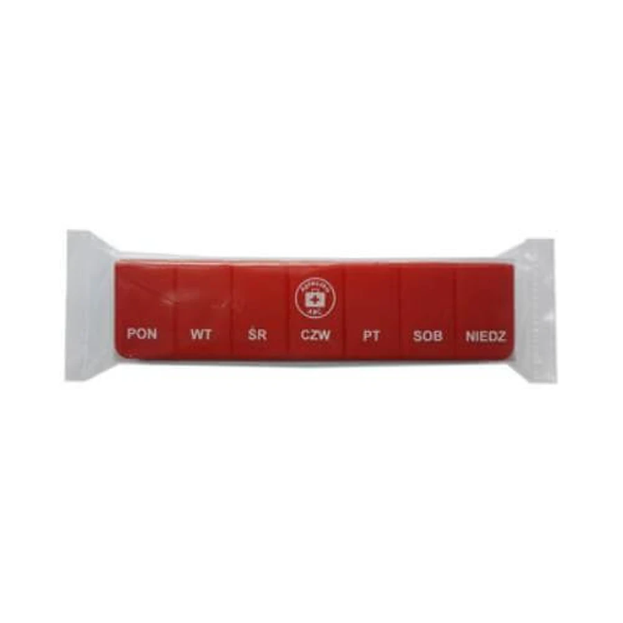 ABC First Aid Kit Weekly pill case, 1 time of day, red, 1pc