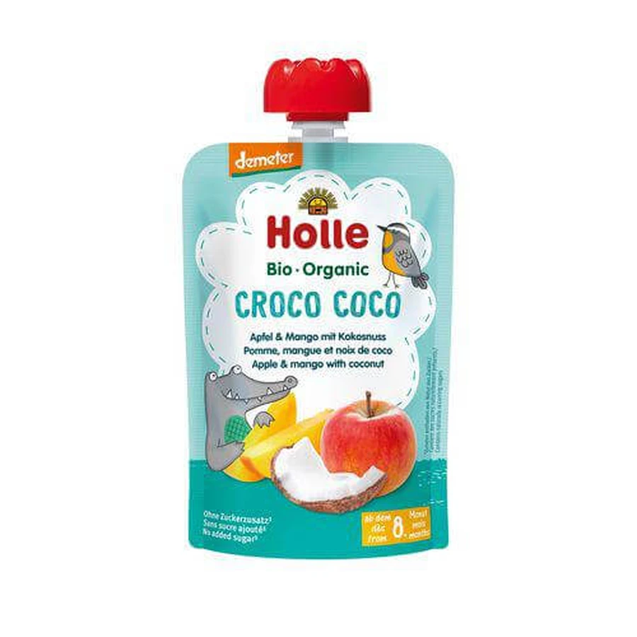 HOLLE Bio Organic fruit mousse apple, mango and coconut, 100g