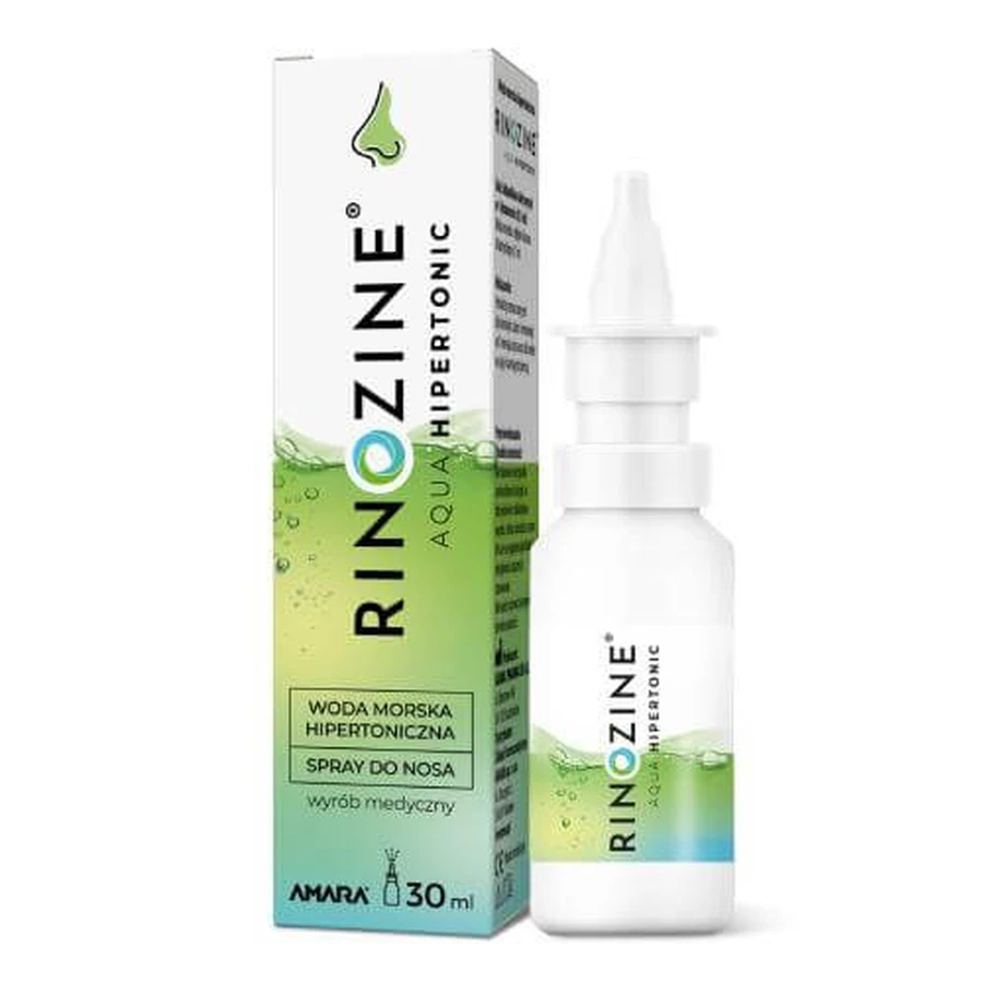 Rinozine Aqua Hypertonic Seawater Nasal Spray, 30 ml