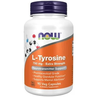 Now Foods, L-Tyrosine 750 mg Extra Sterkte, 90 capsules