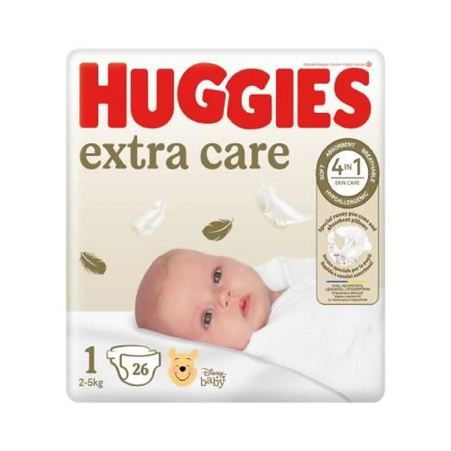 HUGGIES Extra Care 1 Windeln 2-5 kg, 26 Stück