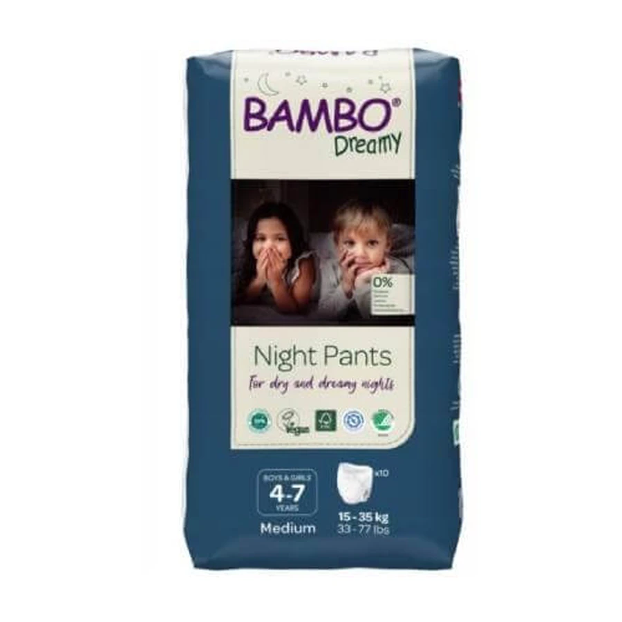 Couches BAMBO Dreamy Night Pants BOYS&GIRLS 4-7 Years (M 15-35kg), 10pcs