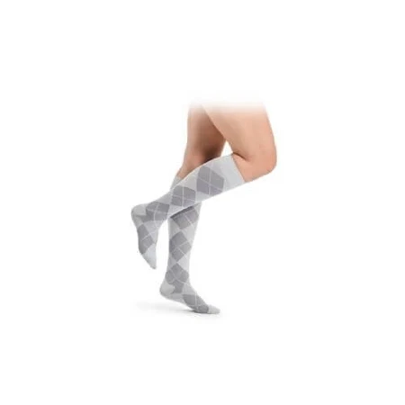 CALCETINES DE MICROFIBRA Calcetines de compresión para mujer talla 41-44 platino romboidal, 1 par