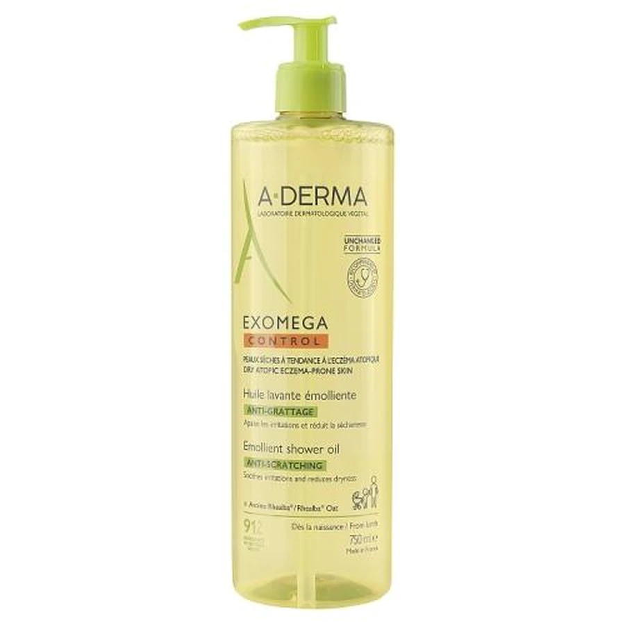 A-DERMA EXOMEGA Control Verzachtende Doucheolie voor kinderen en volwassenen, 750ml