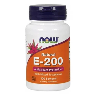 NOW FOODS Vitamin E-200 (with mixed tocopherols), 100 capsules