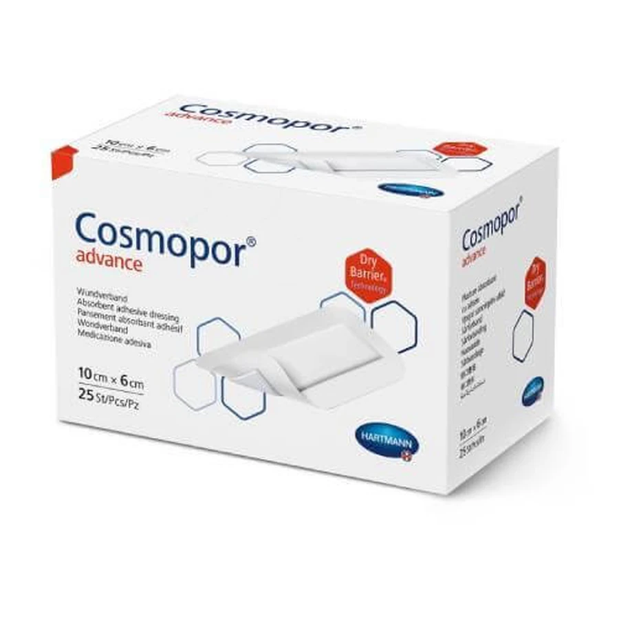 Cosmopor Advance steriele verbanden 10x6cm, 25 stuks