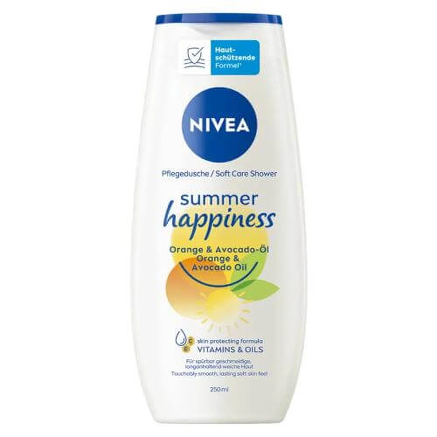 Nivea Summer Happiness Sinaasappel-&Avocado-olie douchegel, 250 ml
