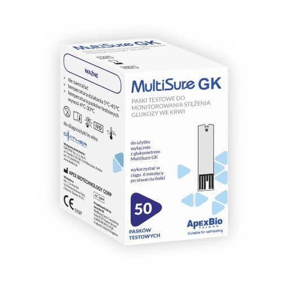 DIATHER MultiSure GK Bloedglucosecontrole teststrips, 50 stuks