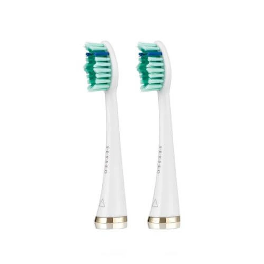 SEYSSO Gold White Anti-plaque Replacement Tips for Sonic Toothbrush, 2pcs