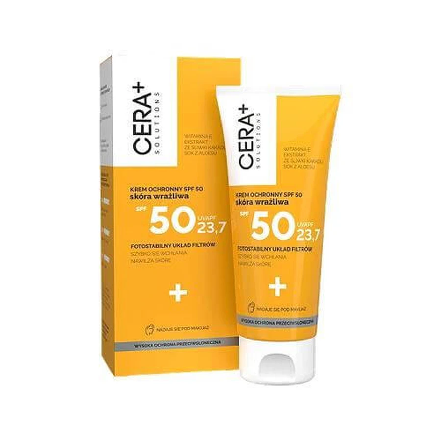 CERA+ Soluciones Crema Protectora SPF50 piel sensible, 50ml