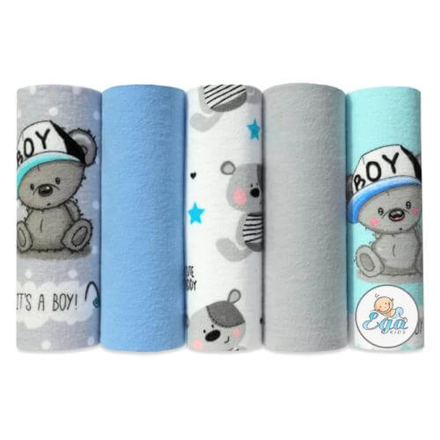 EGA KIDS Flanellwindeln 70x80cm Set Nr. 2 (7053), 5 Stück