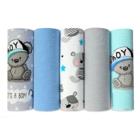 EGA KIDS Flanellwindeln 70x80cm Set Nr. 2 (7053), 5 Stück