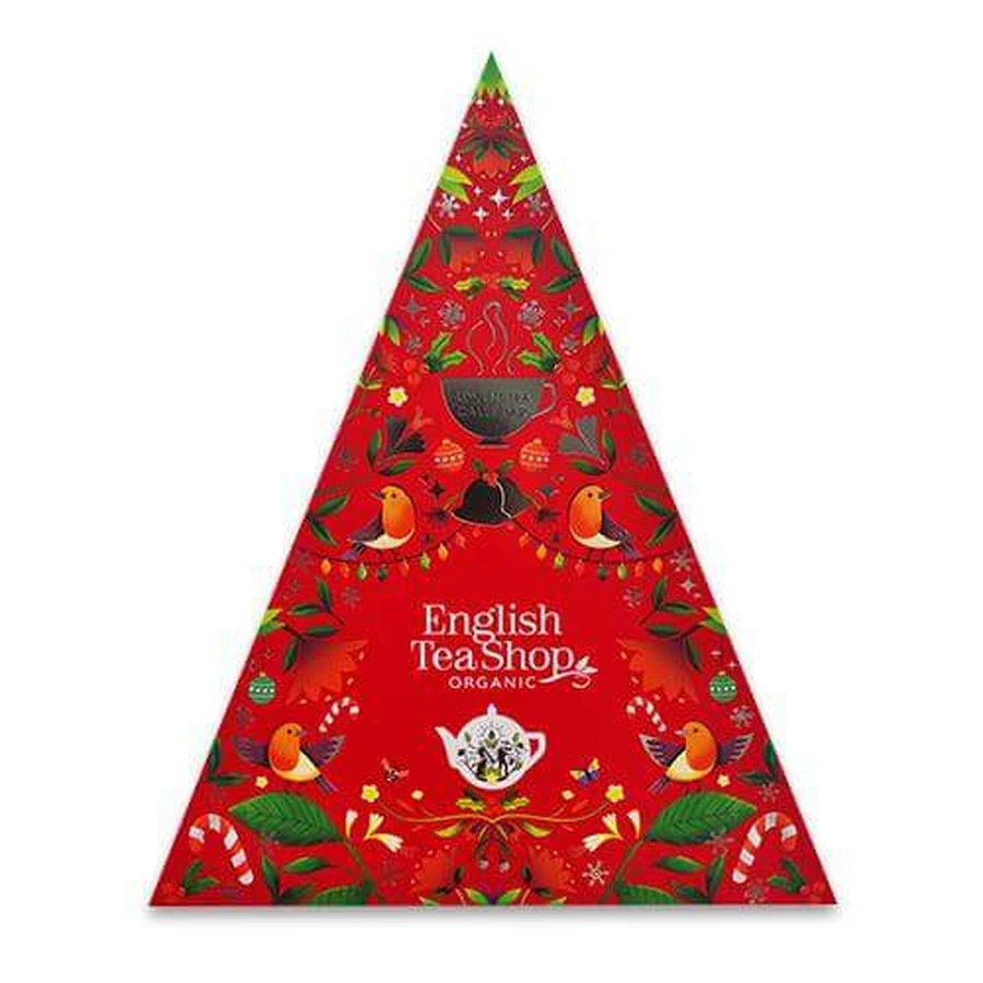 Calendario de Adviento English Tea Shop (Rojo) Calendario de Adviento 25 pirámides de tés ecológicos