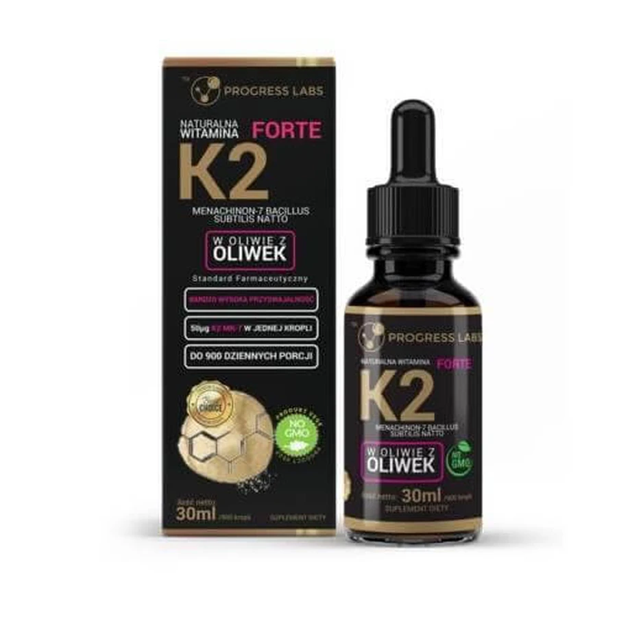 PROGRESS LABS Natural Vitamin K2 MK-7 Forte drops, 30 ml