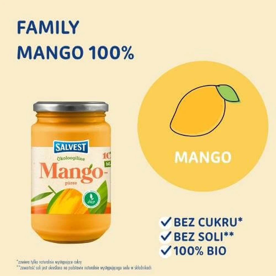 SALVEST Familie BIO Mango 100%, 450 g