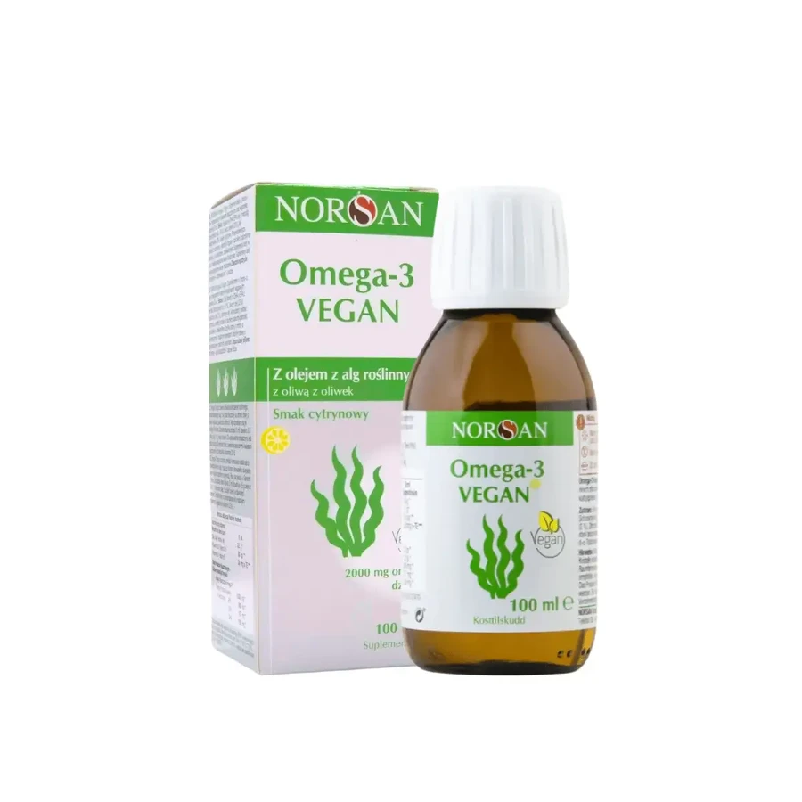 Norsan Omega-3 Vegan with vegetable algae oil in lemon flavor, 100 ml