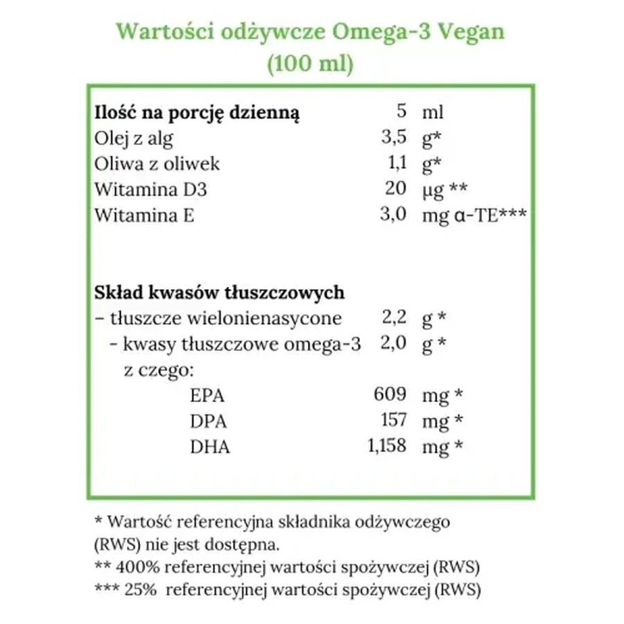 Norsan Omega-3 Vegan with vegetable algae oil in lemon flavor, 100 ml
