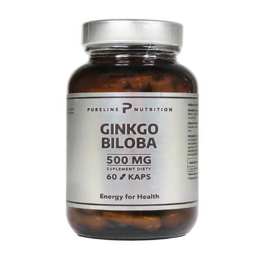 Pureline Nutrition Ginkgo Biloba Ginkgo 500mg, 60 Kapseln