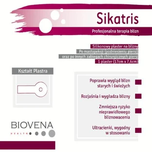SIKATRIS Silikonpflaster für Mastopexie-Narben 17cm x 7,6cm, 5 Pflaster