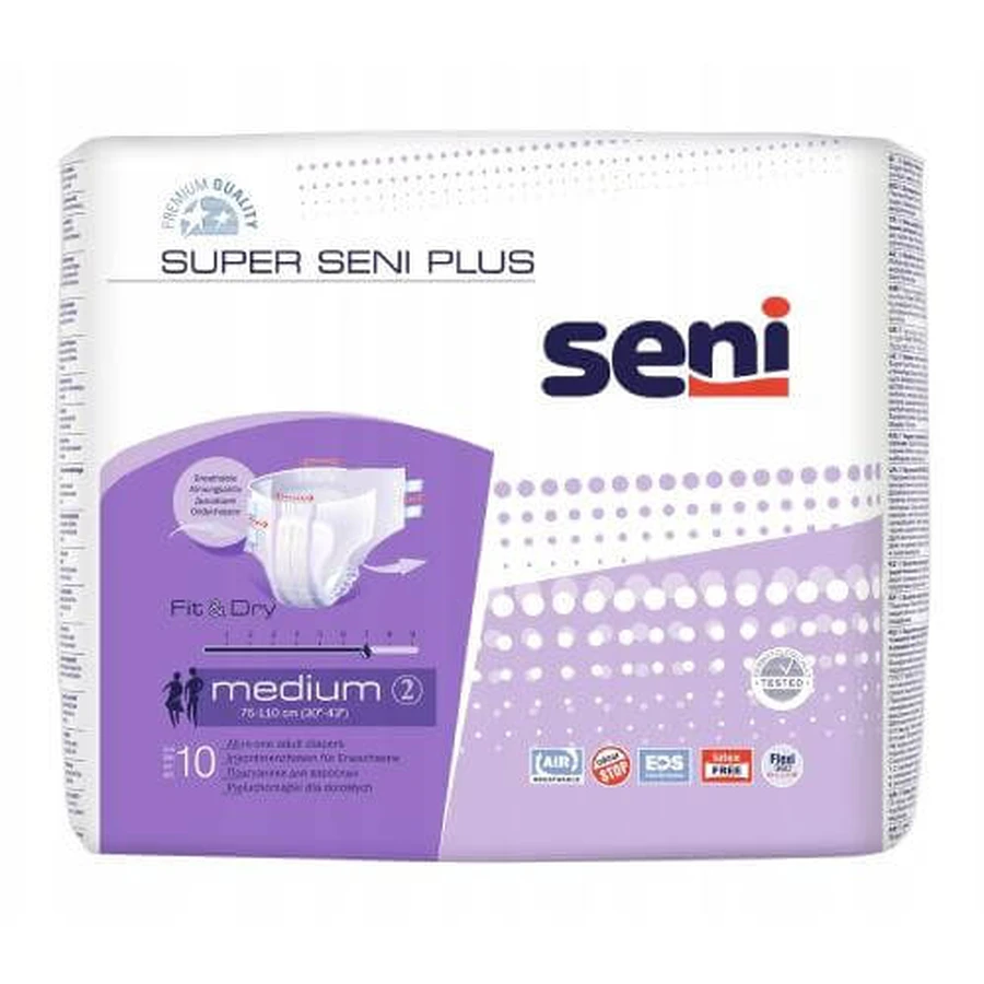 Seni Super Plus Medium Windeln für Erwachsene, 10 Stück