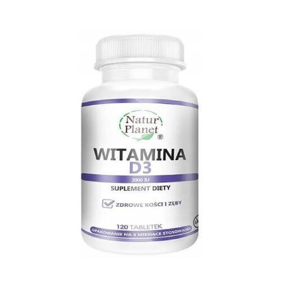NaturPlanet Vitamin D3 2000IU, 120 Tabletten