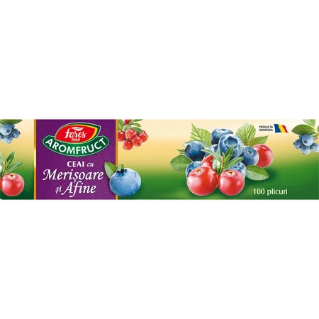 Té de arándano rojo y arándano azul, Aromafruct, 100 bolsitas, Fares