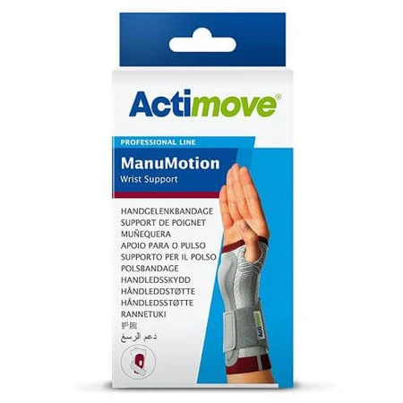 Actimove Professional Line ManuMotion Polsstabiliserende orthese met versteviging en medische compressie (L) links wit