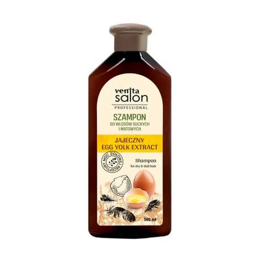 VENITA Salon Champú profesional al huevo para cabellos secos y apagados, 500ml