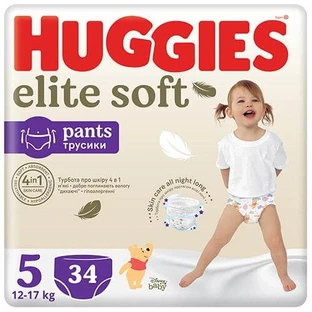 HUGGIES Elite Soft diapers size 5 (12-17kg), 34pcs