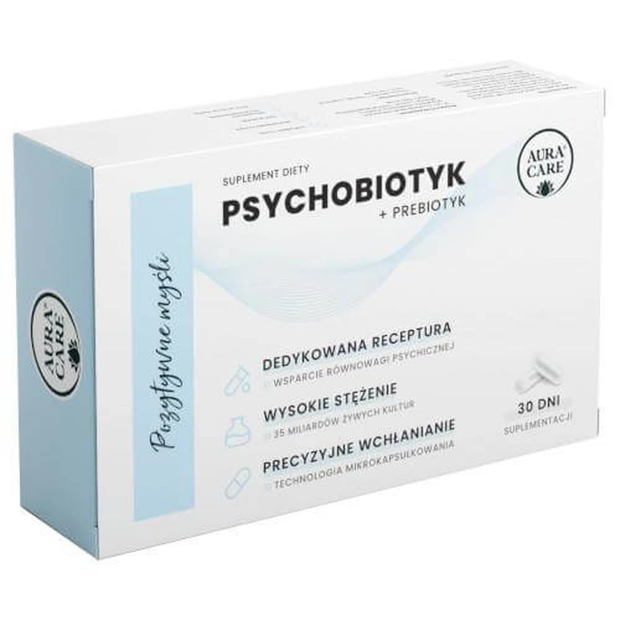 Aura Care Positieve gedachten Psychobioticum + prebioticum, 30 capsules