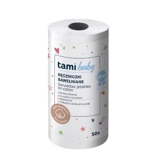 TAMI MyBaby Cotton towels for newborns and babies, roll, 50 pcs