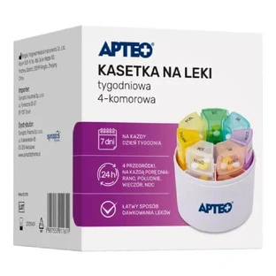 Cassette semanal de medicamentos APTEO de 4 cámaras