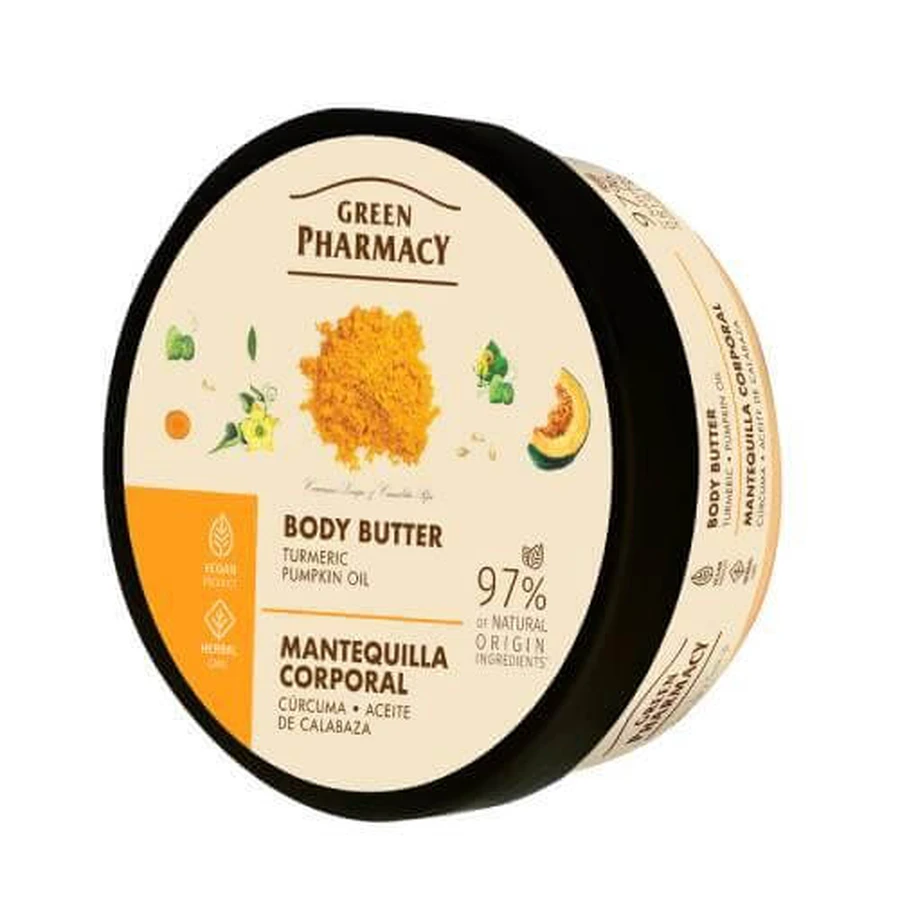 GREEN PHARMACY Turmeric and Pumpkin Oil Body Butter, 200ml