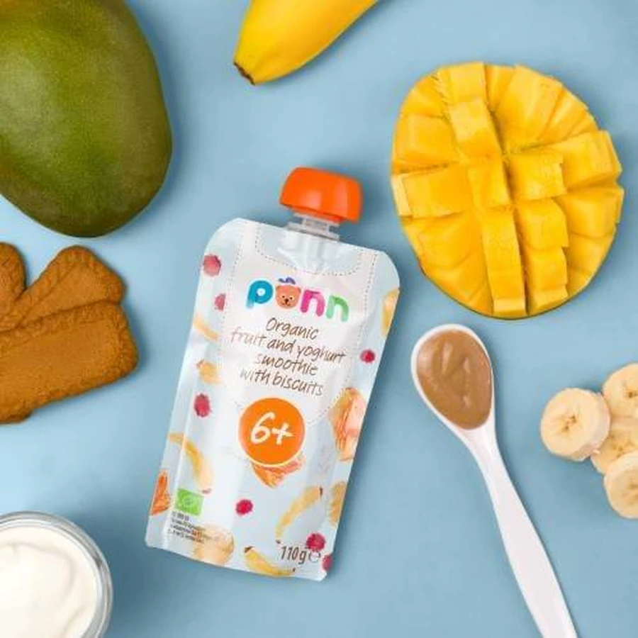 SALVEST PÕNN BIO Fruit puree with yogurt and cookies, 110g