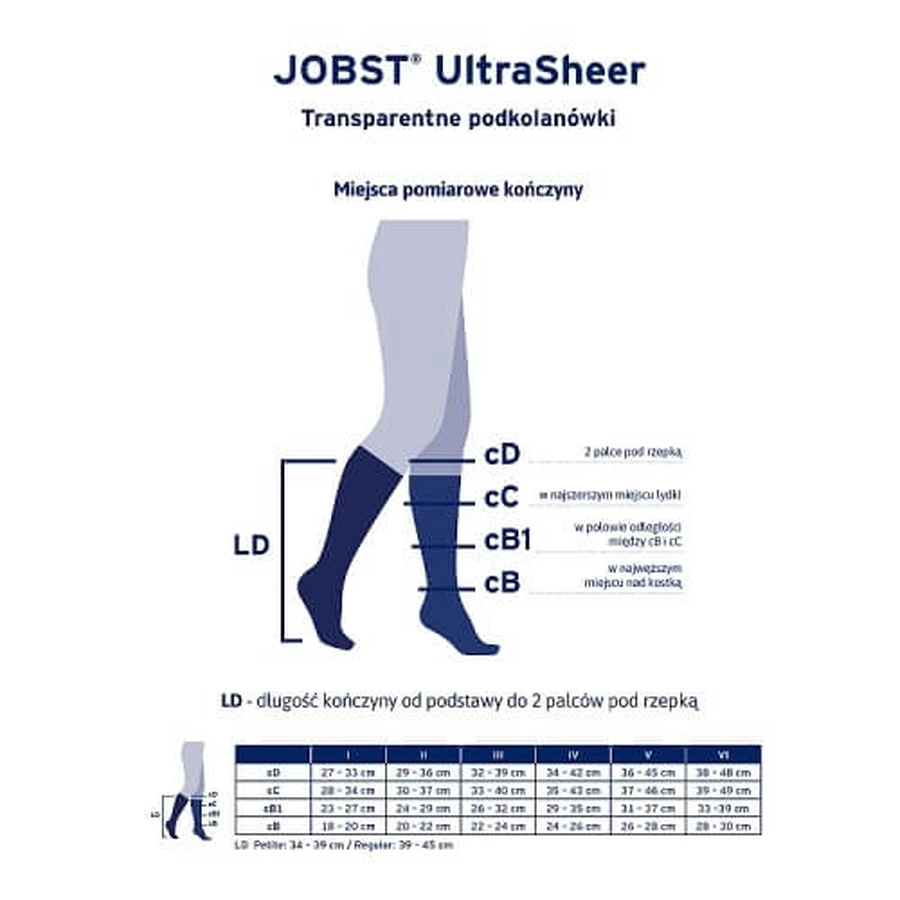 JOBST ULTRASHEER short compression knee socks CCL1 natural, size 5 ZP