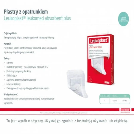 Leukoplast Leukomed Absorbent Plus Plasters 5x7.2cm, 5 pcs.