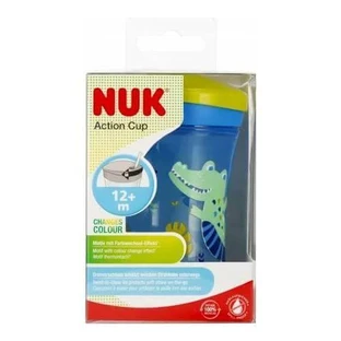 NUK Action Cup Baby cup with silicone straw 12m+ blue, 230ml