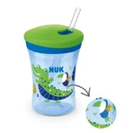 NUK Action Cup Baby cup with silicone straw 12m+ blue, 230ml