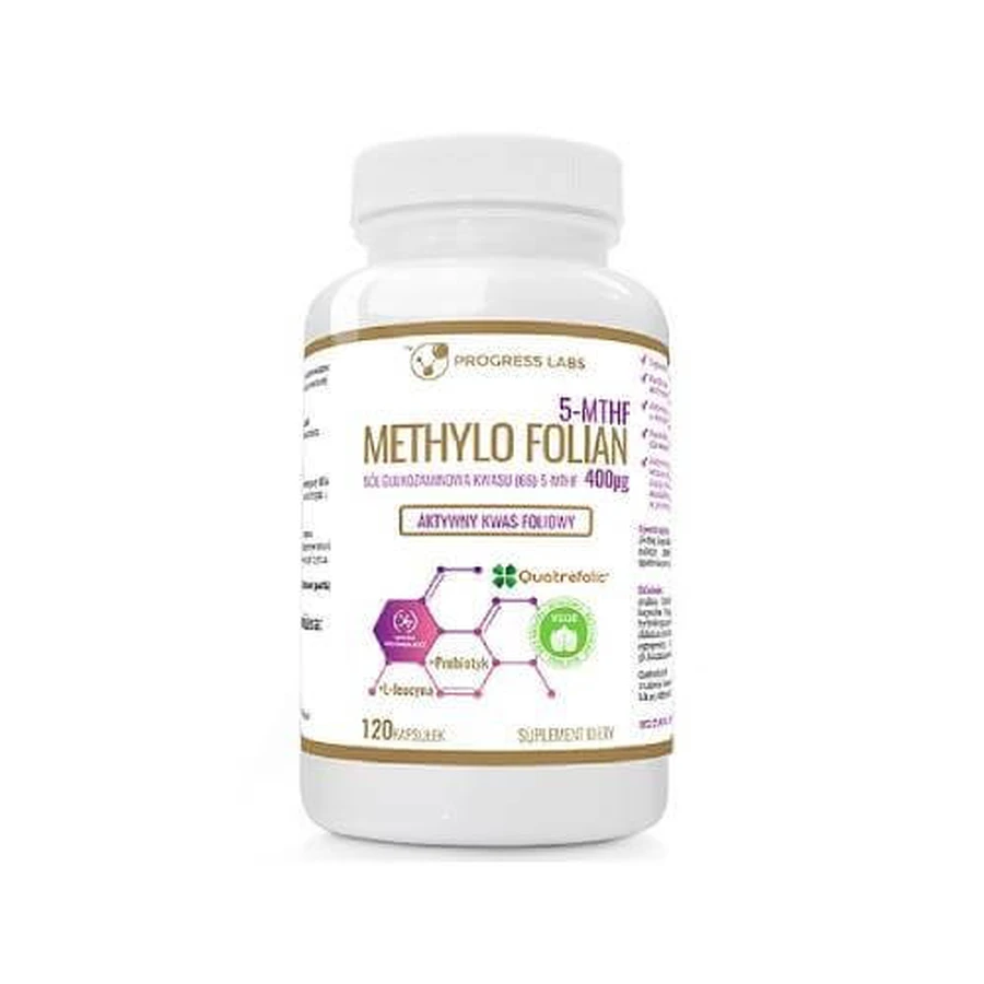 PROGRESS LABS Methyl Folate Active Folic Acid, 120 caps