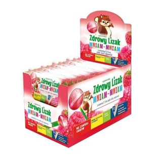 Healthy Yummy Yummy Piruleta de frambuesa, forma de bola, 40 uds.