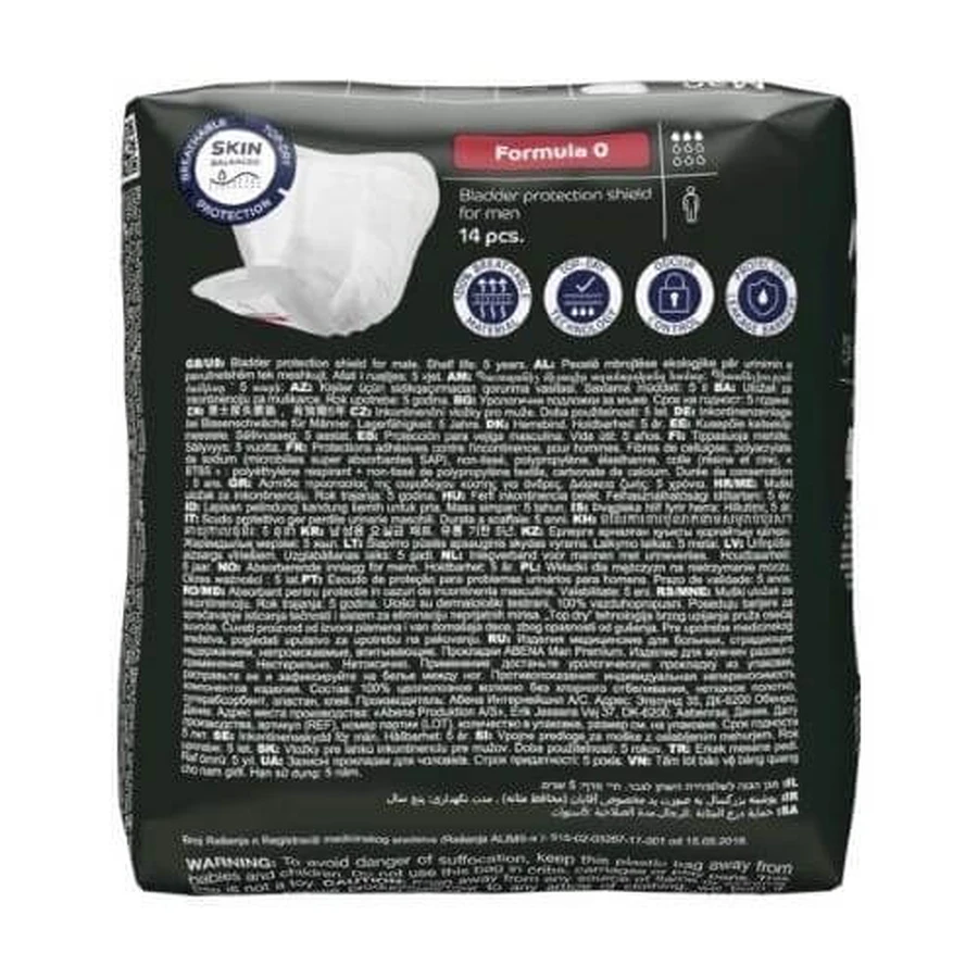 ABENA MAN Formula 0 Premium Anatomische Einlage, 14 Stück