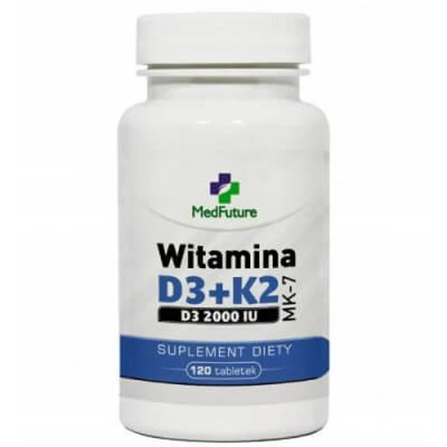 MedFuture Vitamin D3+K2 MK-7 2000IU, 120tabl.
