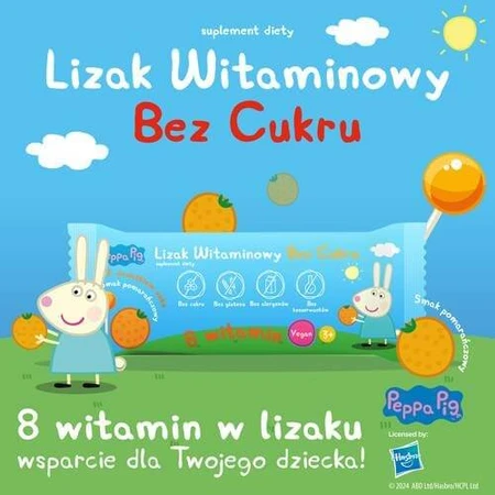 PEPPA PIG zuckerfreier Vitamin-Lolli mit Orangengeschmack, 1 Stück