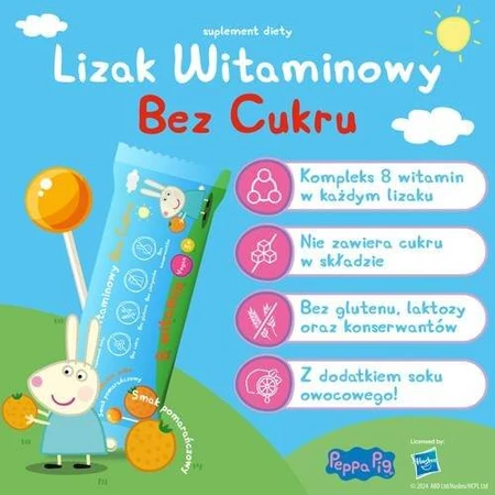 PEPPA PIG zuckerfreier Vitamin-Lolli mit Orangengeschmack, 1 Stück