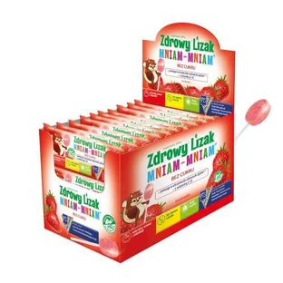 Gesunder Yummy Yummy Strawberry Lollipop zuckerfrei tropfenförmig, 40 St.