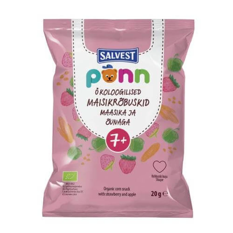SALVEST PÕNN BIO Aardbeienchips, 20 g