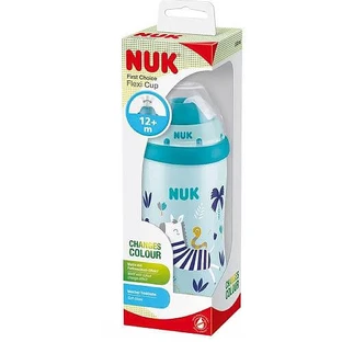 NUK Flexi Beker Zacht Rietje 12m+ blauw, 300ml