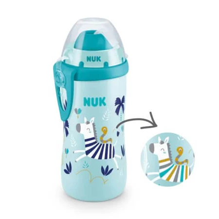 NUK Flexi Beker Zacht Rietje 12m+ blauw, 300ml