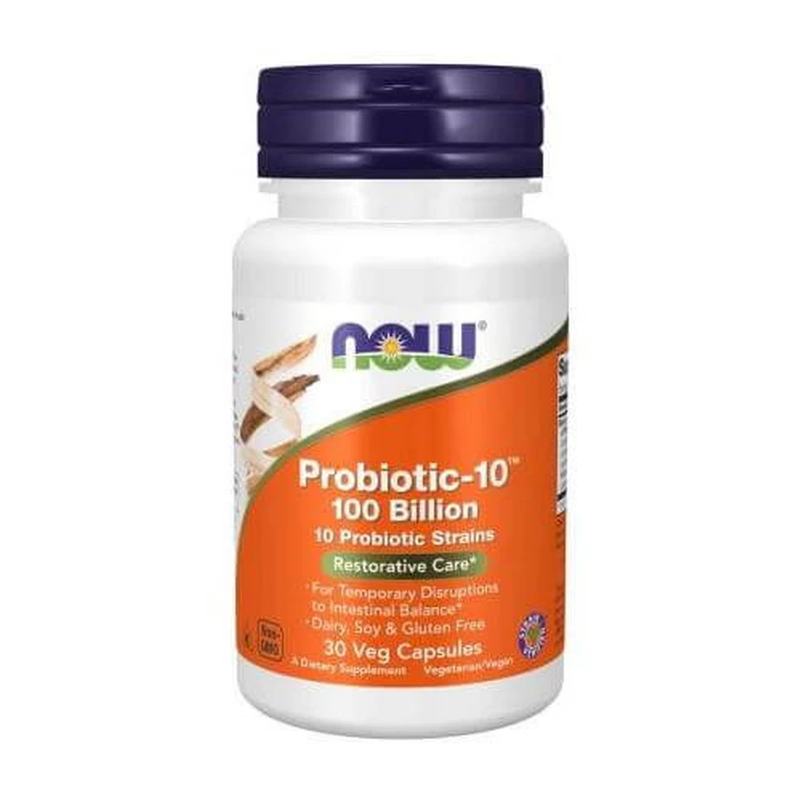 NOW FOODS Probiotic-10 100 Billion, 30 capsules
