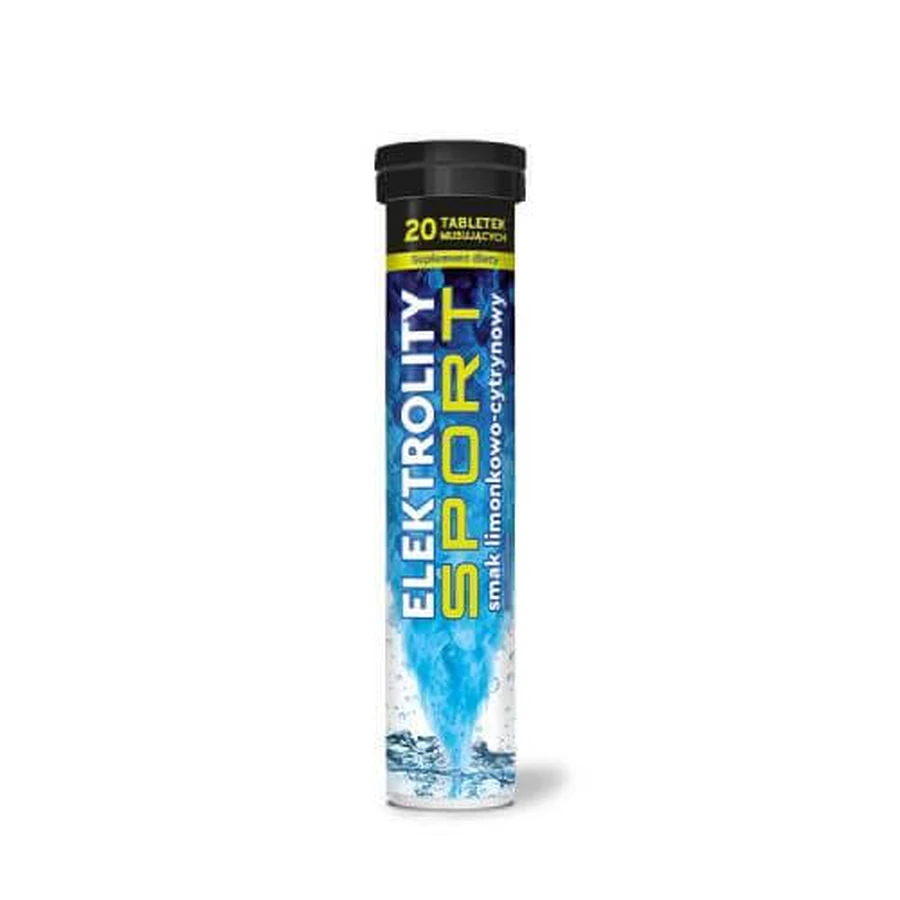 Electrolytes Sport with lime and lemon flavor, 20 mousse tablets.